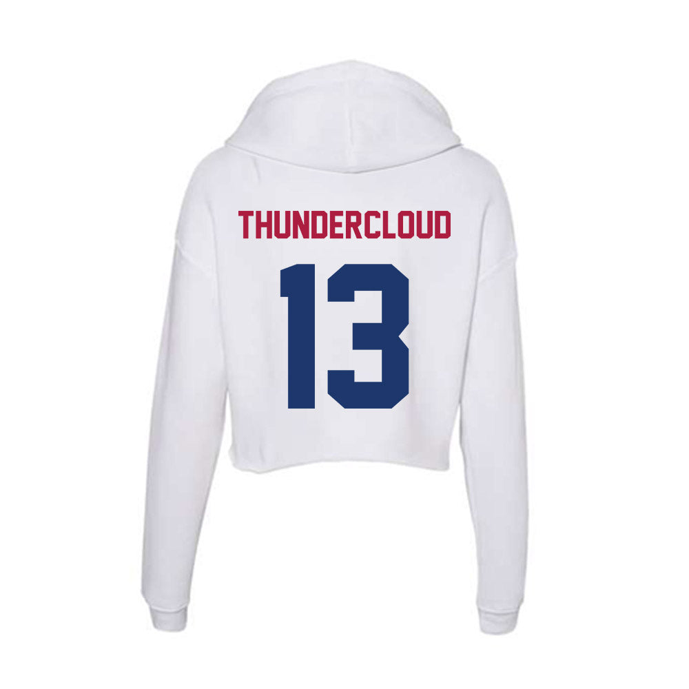 Detroit Mercy - NCAA Men's Lacrosse : Marcus Thundercloud - Women's Crop Fleece Hoodie-1