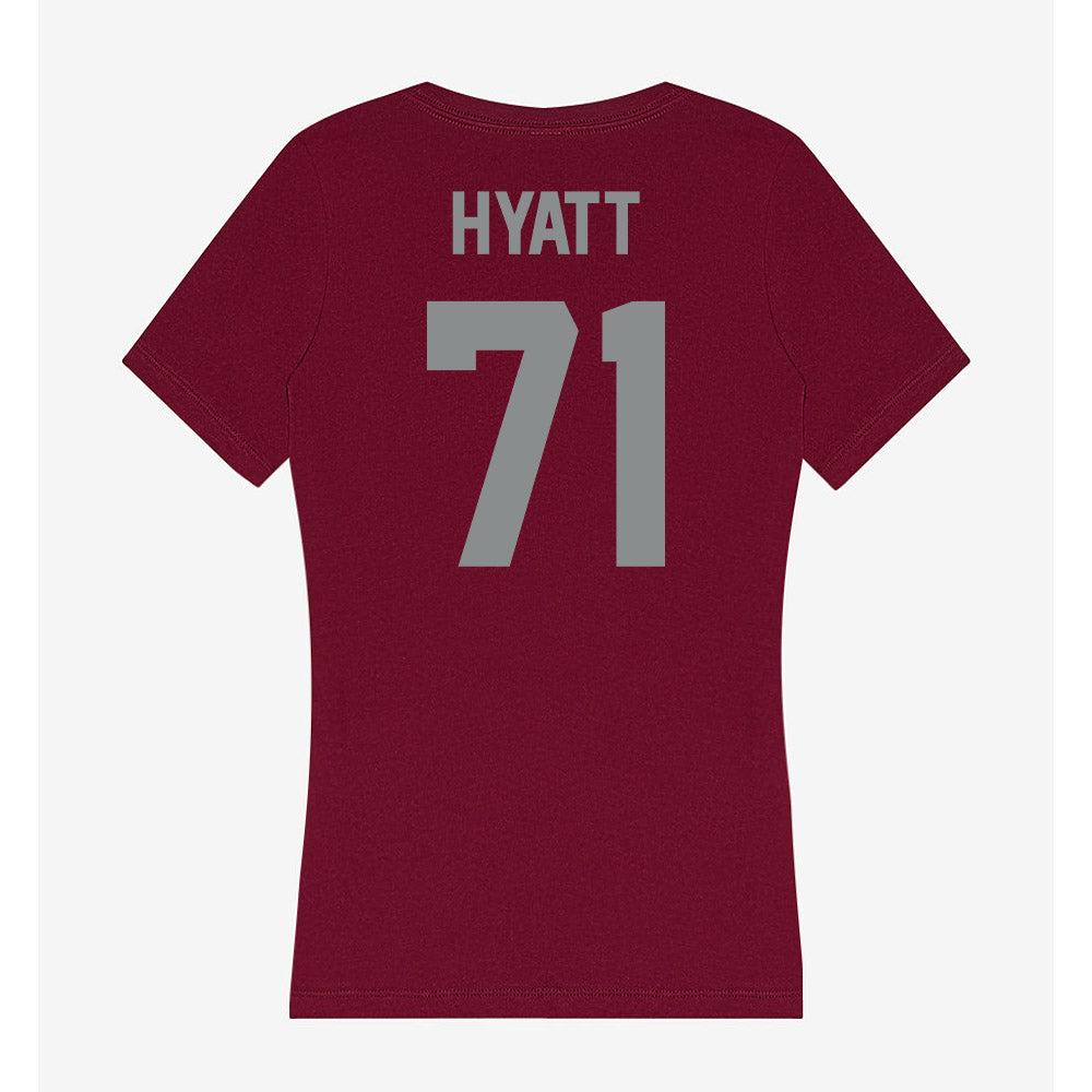 Montana - NCAA Football : Quinlan Hyatt - Women's V-Neck T-Shirt-1