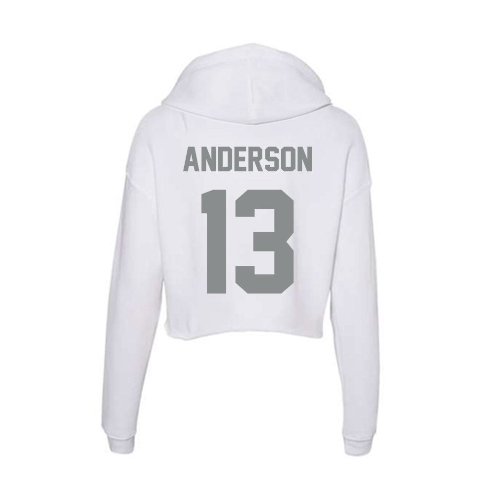 Montana - NCAA Men's Basketball : Courtney Anderson - Women's Crop Fleece Hoodie-1