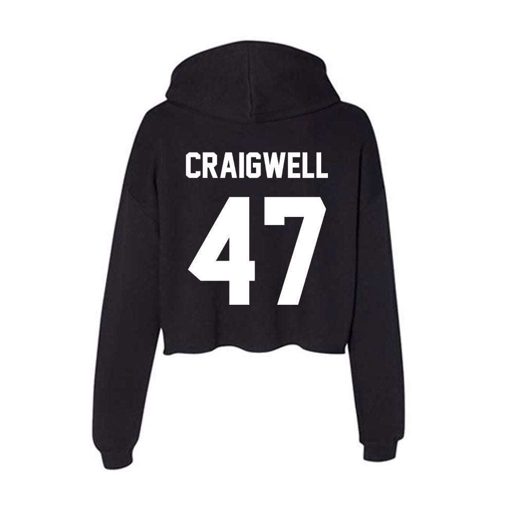 Portland State - NCAA Football : Justin Craigwell - Classic Shersey Women's Crop Fleece Hooded Sweatshirt-1
