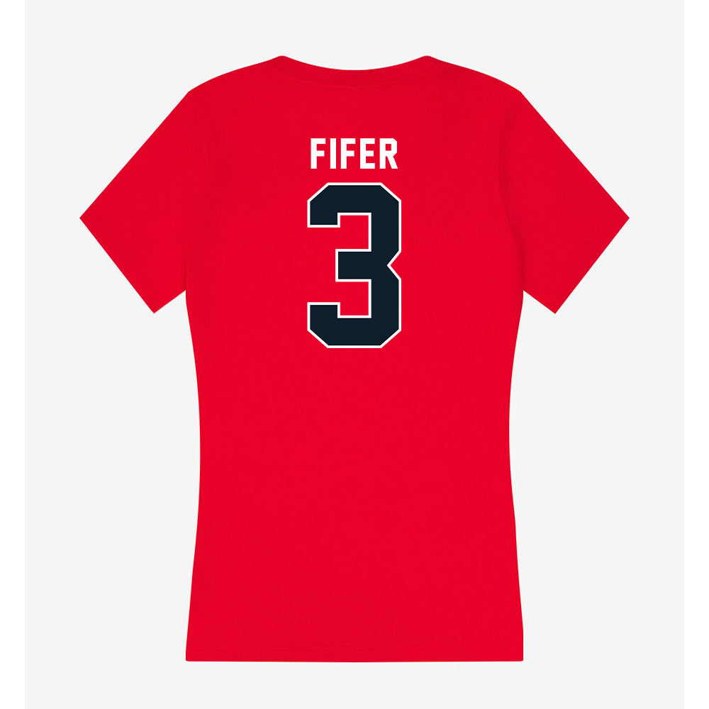 Dallas Baptist - NCAA Women's Volleyball : Reagan Fifer - Women's V-Neck T-Shirt-1