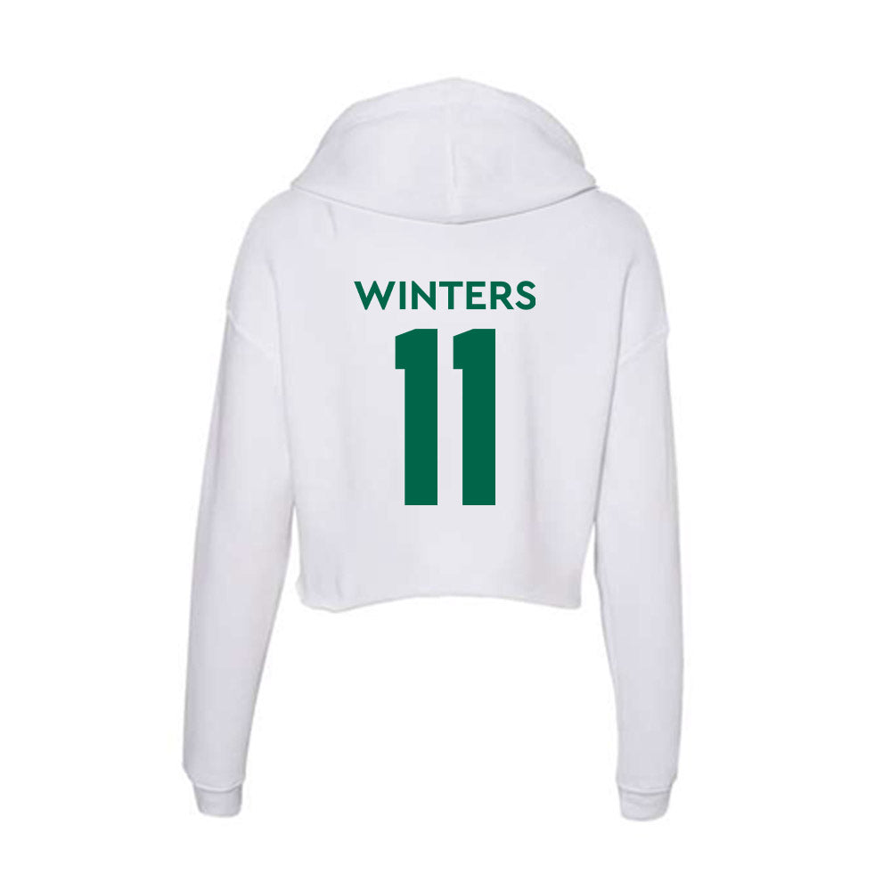Illinois Wesleyan - NCAA Football : Deon Winters - Women's Crop Fleece Hoodie-1