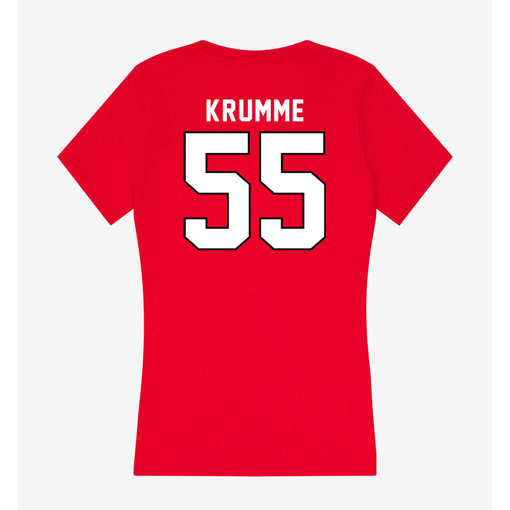 Tampa - NCAA Men's Lacrosse : Max Krumme - Women's V-Neck T-Shirt-1