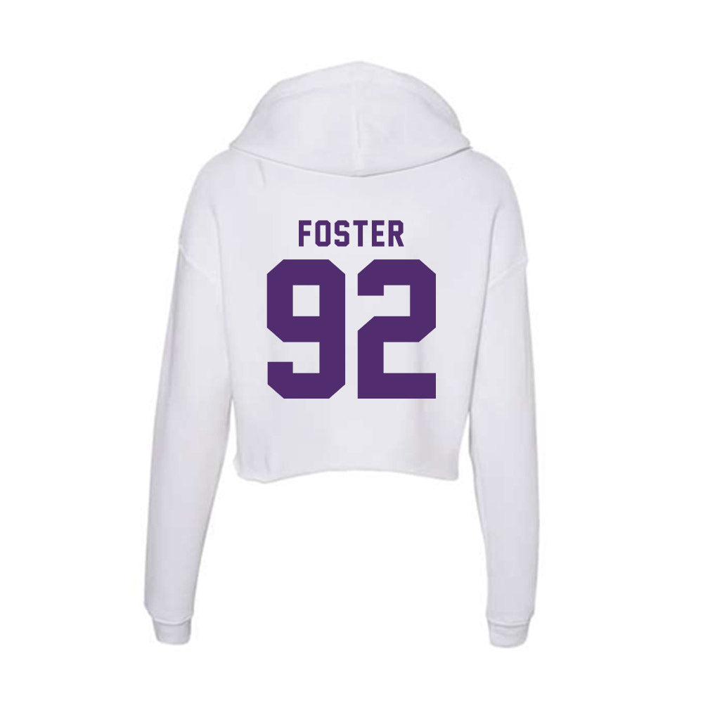 Albion - NCAA Football : Jayvon Foster - Women's Crop Fleece Hoodie-1