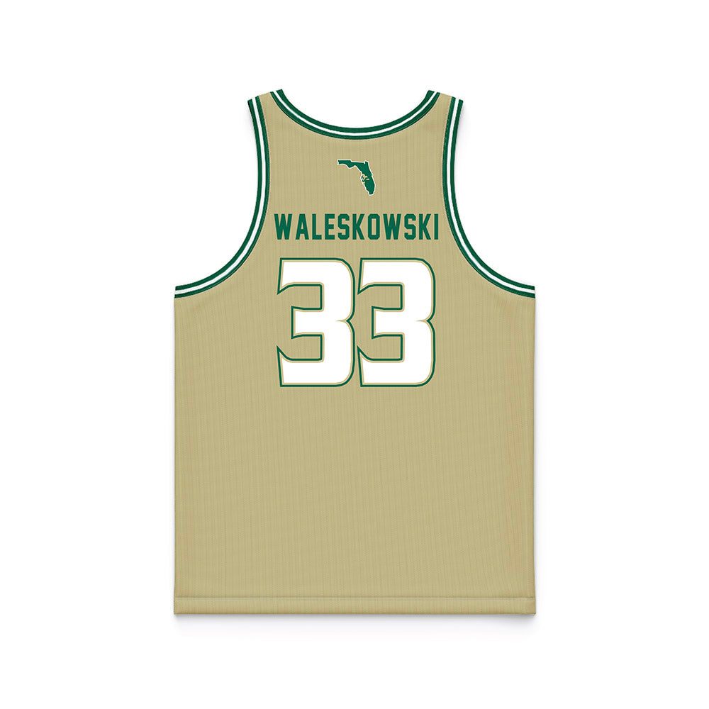 USF - NCAA Men's Basketball : Donovan Waleskowski - Gold Basketball Jersey-1