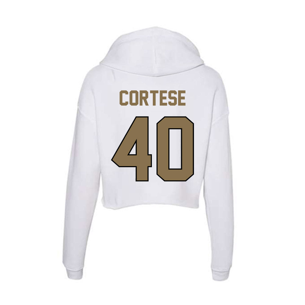 Bryant - NCAA Football : Joe Cortese - Women's Crop Fleece Hooded Sweatshirt-1
