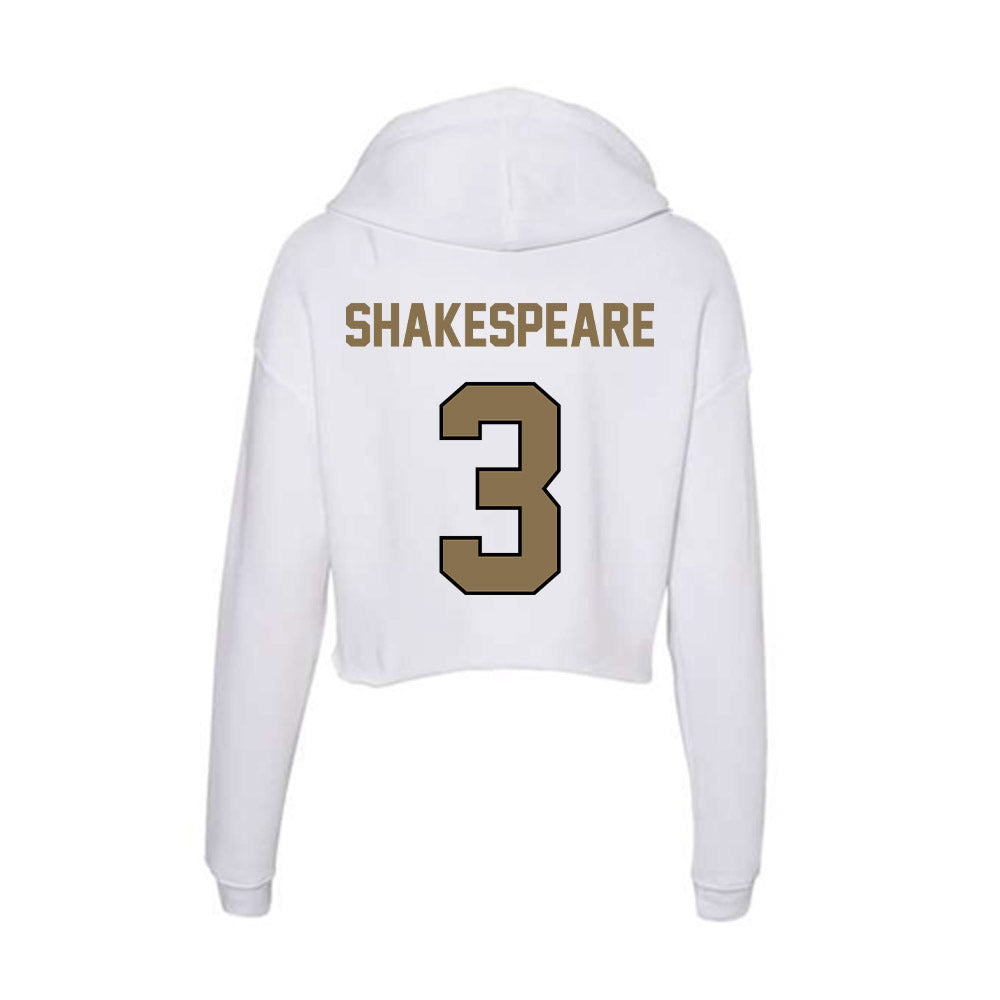Bryant - NCAA Football : Chevy Shakespeare - Women's Crop Fleece Hooded Sweatshirt-1