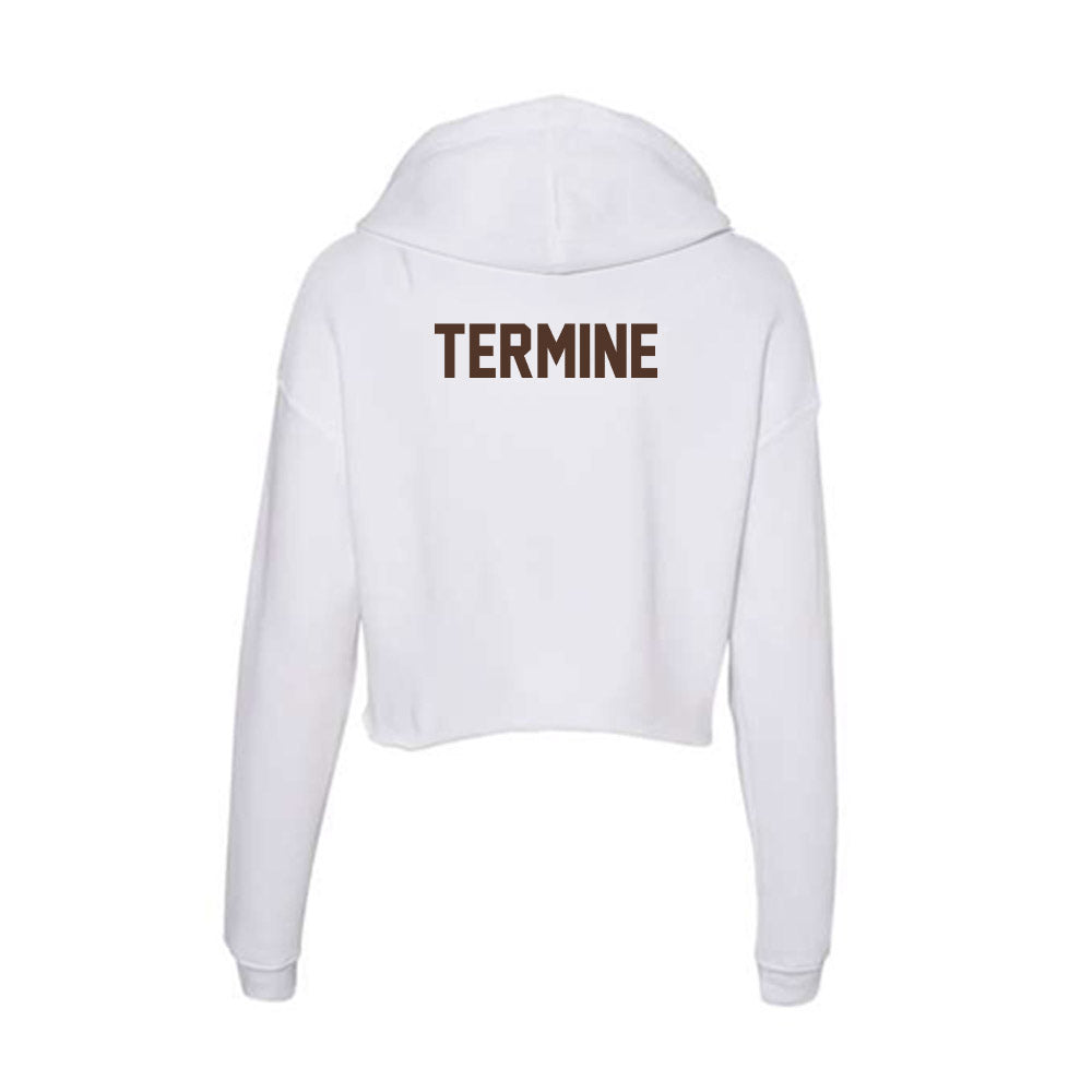 St. Bonaventure - NCAA Men's Swimming & Diving : Luigi Termine - Women's Crop Fleece Hoodie-1