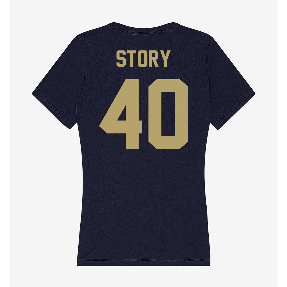 UC Davis - NCAA Baseball : Zach Story - Women's V-Neck T-Shirt-1