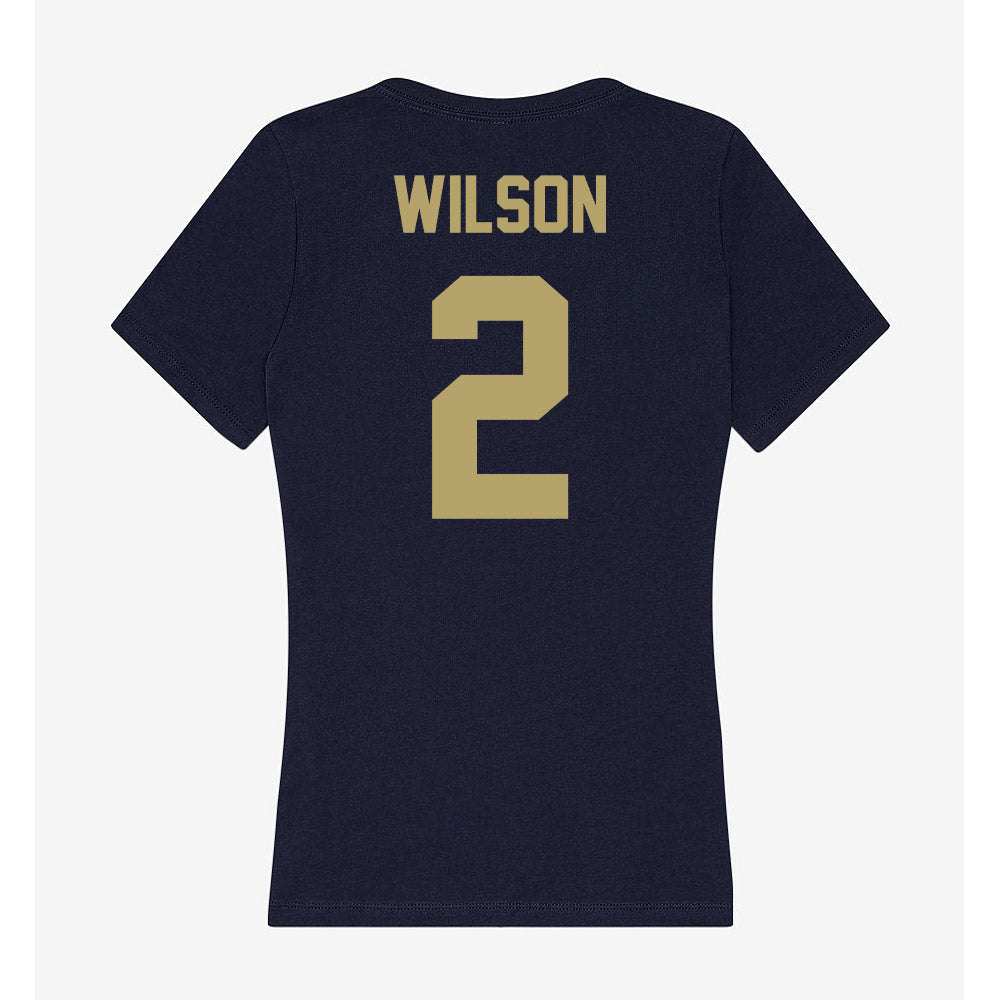UC Davis - NCAA Men's Basketball : Marcus Wilson - Women's V-Neck T-Shirt-1