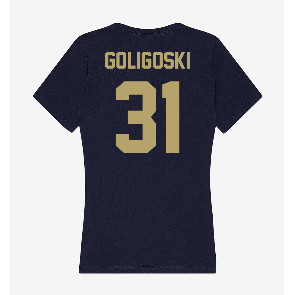 UC Davis - NCAA Football : Sam Goligoski - Women's V-Neck T-Shirt-1