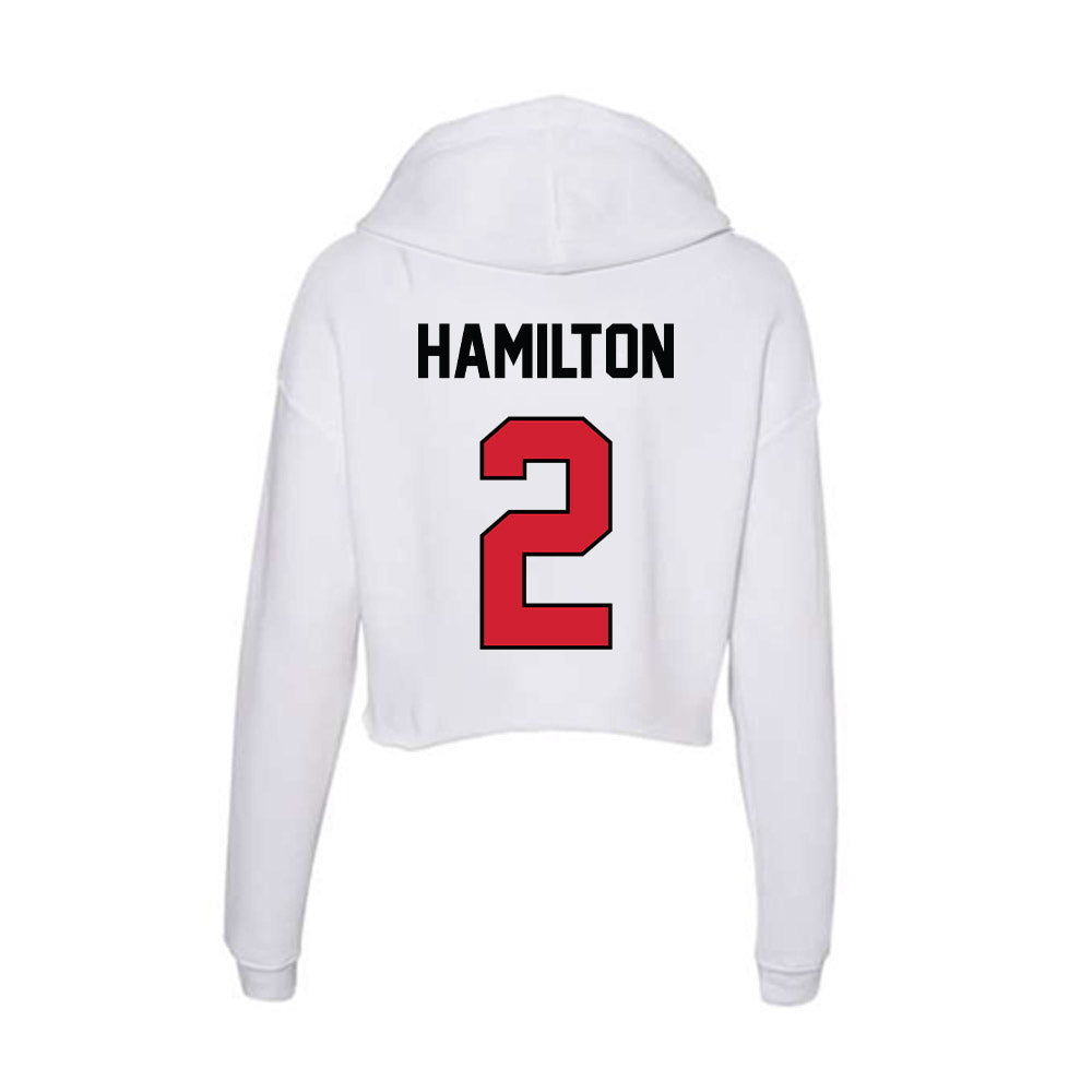 UNLV - NCAA Men's Basketball : Kimani Hamilton - Women's Crop Fleece Hoodie-1