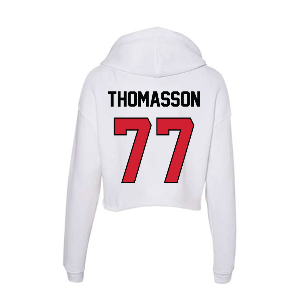 UNLV - NCAA Football : Colton Thomasson - Women's Crop Fleece Hoodie-1