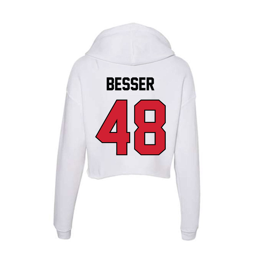 UNLV - NCAA Football : CJ BESSER - Women's Crop Fleece Hooded Sweatshirt-1