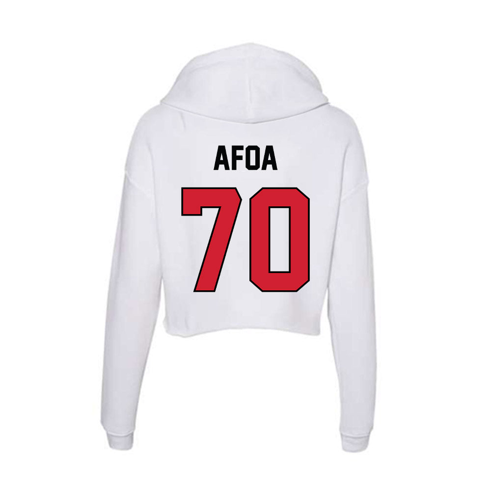 UNLV - NCAA Football : Alekai Afoa - Women's Crop Fleece Hooded Sweatshirt-1