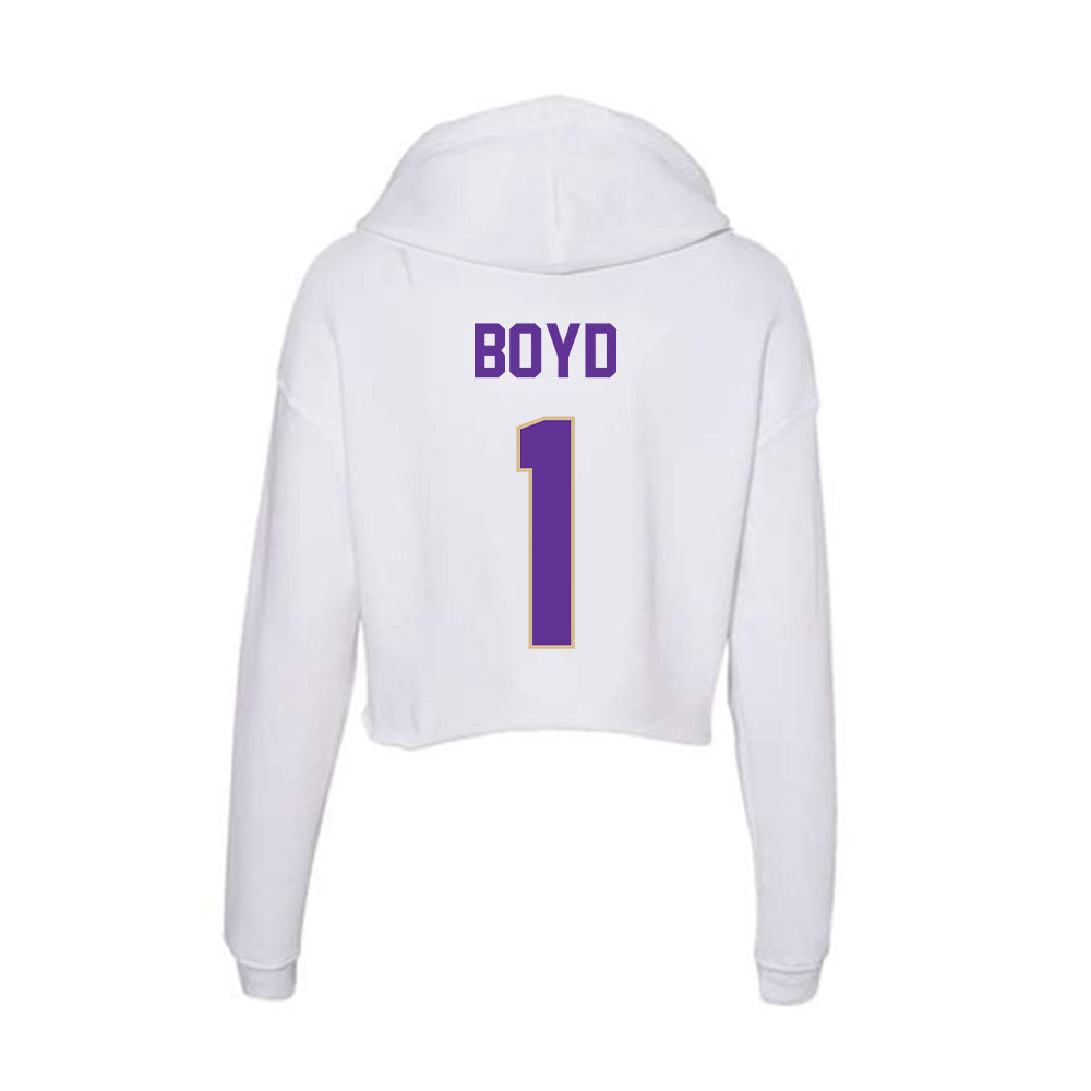 Western Carolina - NCAA Football : Jai Boyd - Classic Shersey Women's Crop Fleece Hooded Sweatshirt-1