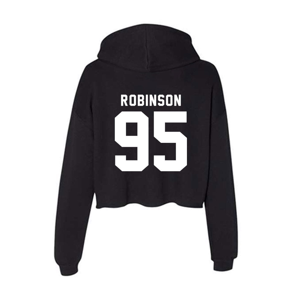 SIU Carbondale - NCAA Football : Caillou Robinson - Women's Crop Fleece Hooded Sweatshirt-1