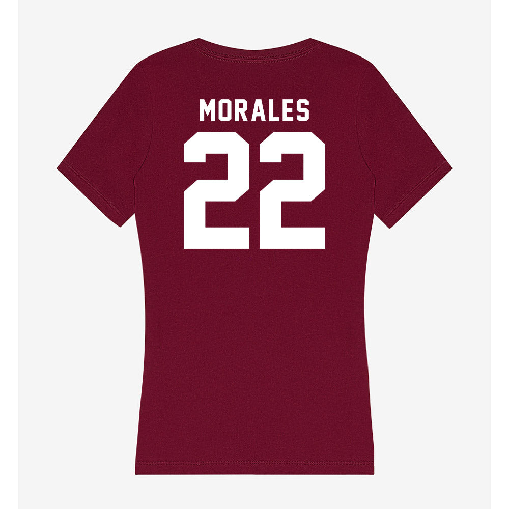 SIU Carbondale - NCAA Women's Basketball : Carmen Morales - Women's V-Neck T-Shirt-1