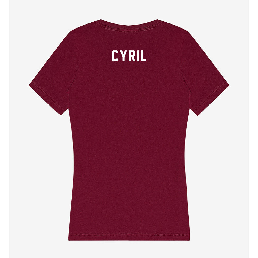 SIU Carbondale - NCAA Women's Track & Field : Raelyn Cyril - Women's V-Neck T-Shirt-1