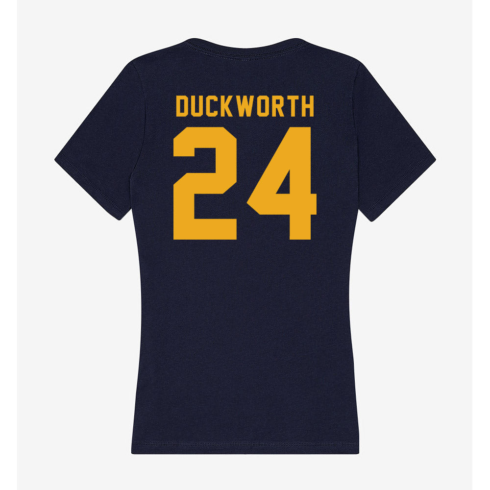 ETAMU - NCAA Women's Basketball : Destine Duckworth - Women's V-Neck T-Shirt-1