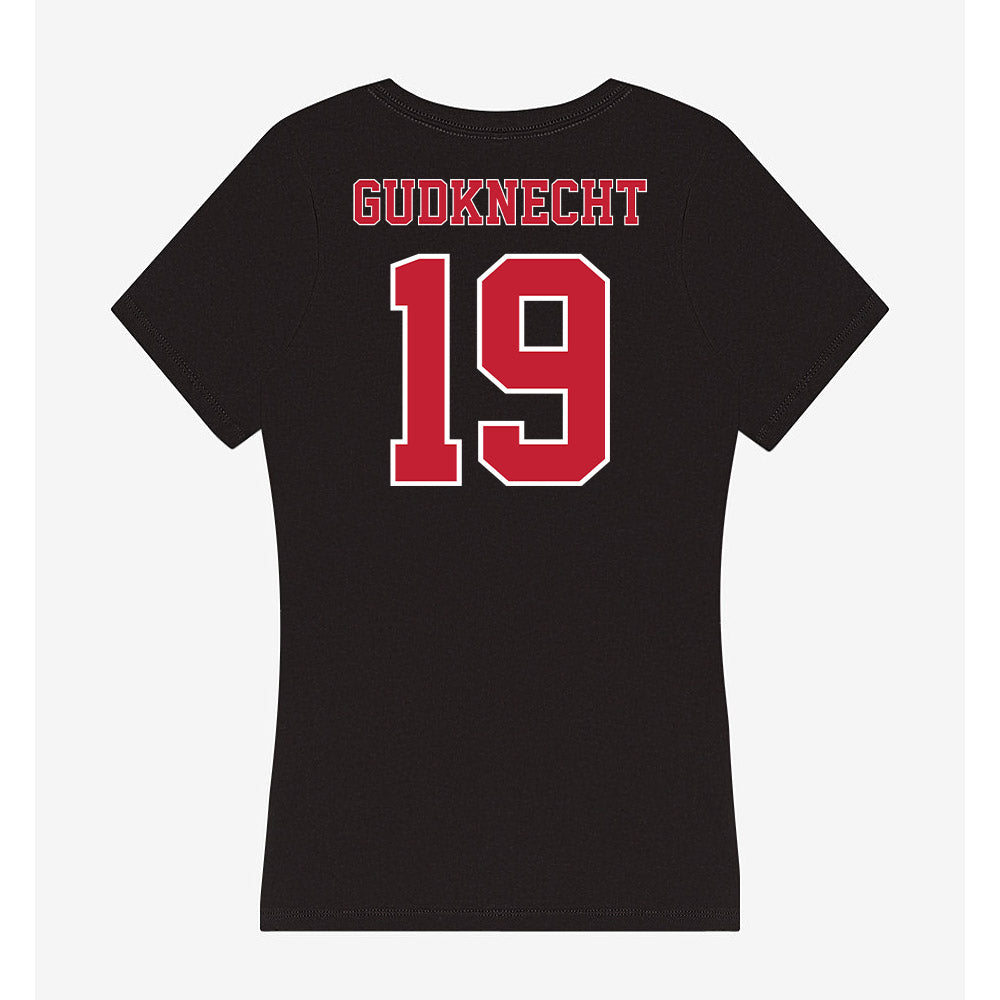 UW River Falls - NCAA Women's Volleyball : Hannah Gudknecht - Women's V-Neck T-Shirt-1