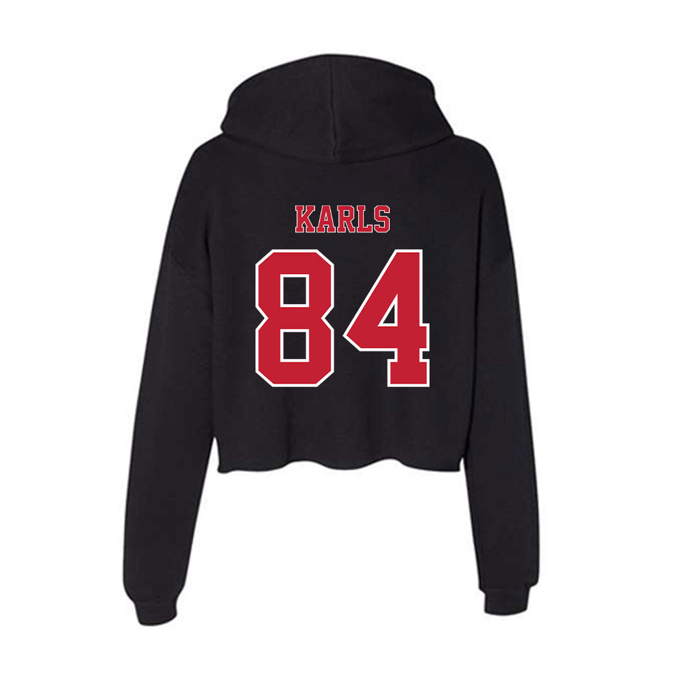 UW River Falls - NCAA Football : Andrew Karls - Women's Crop Fleece Hoodie-1