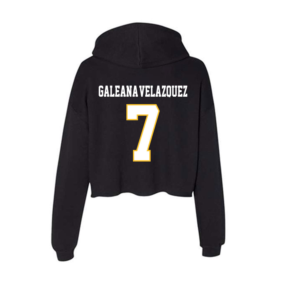 PLU - NCAA Football : Robert Galeana-Velazquez - Women's Crop Fleece Hooded Sweatshirt-1