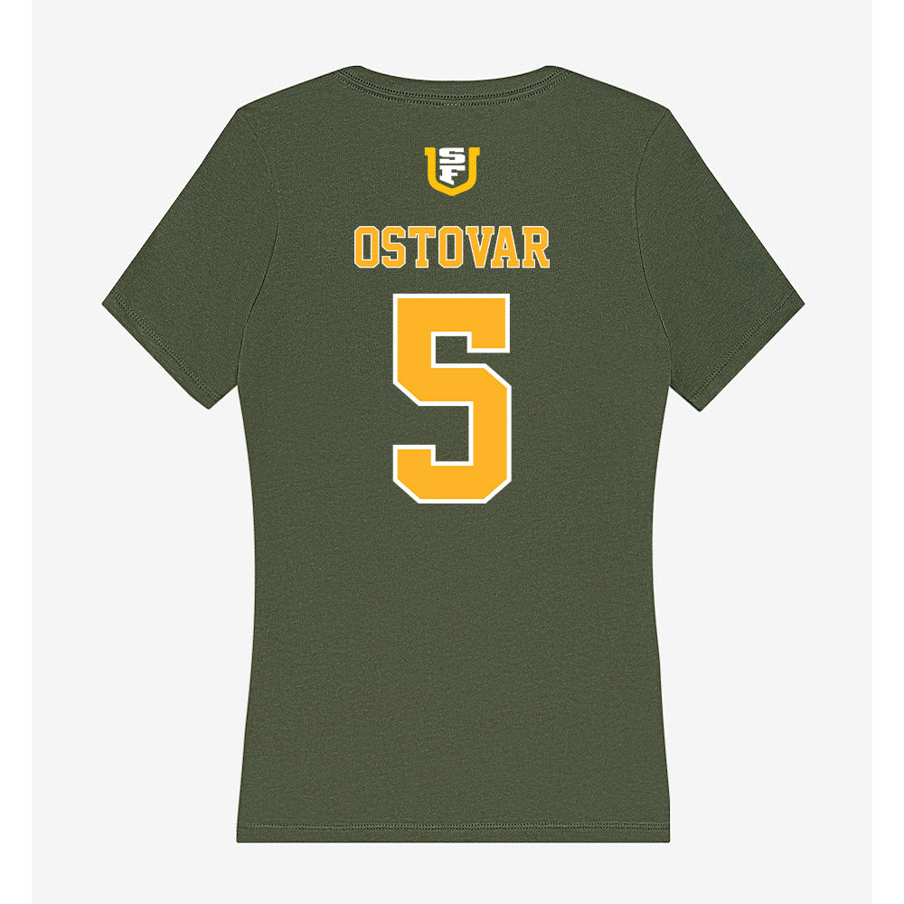 USFCA - NCAA Women's Volleyball : Kayla Ostovar - Women's V-Neck T-Shirt-1