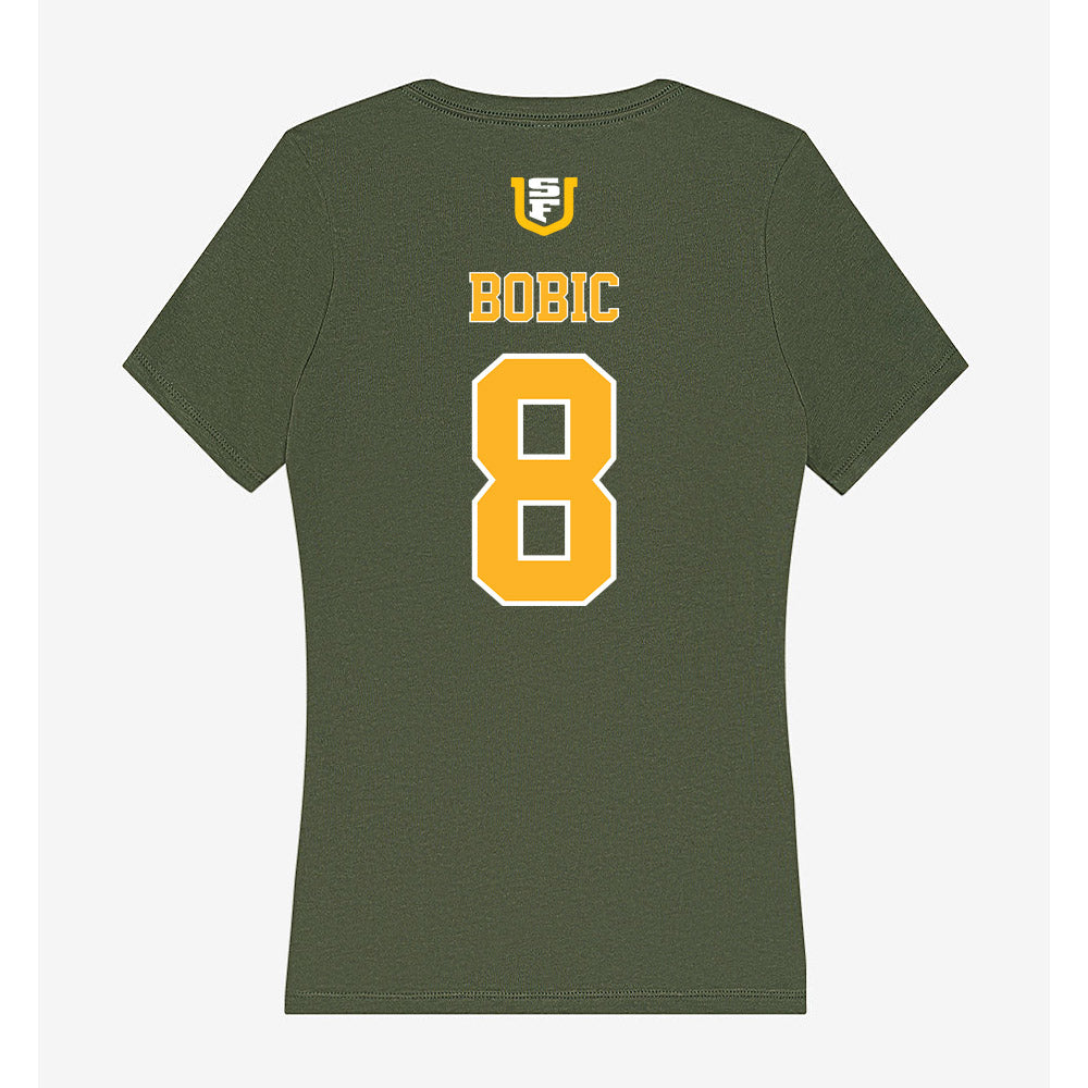 USFCA - NCAA Women's Volleyball : Anica Bobic - Women's V-Neck T-Shirt-1