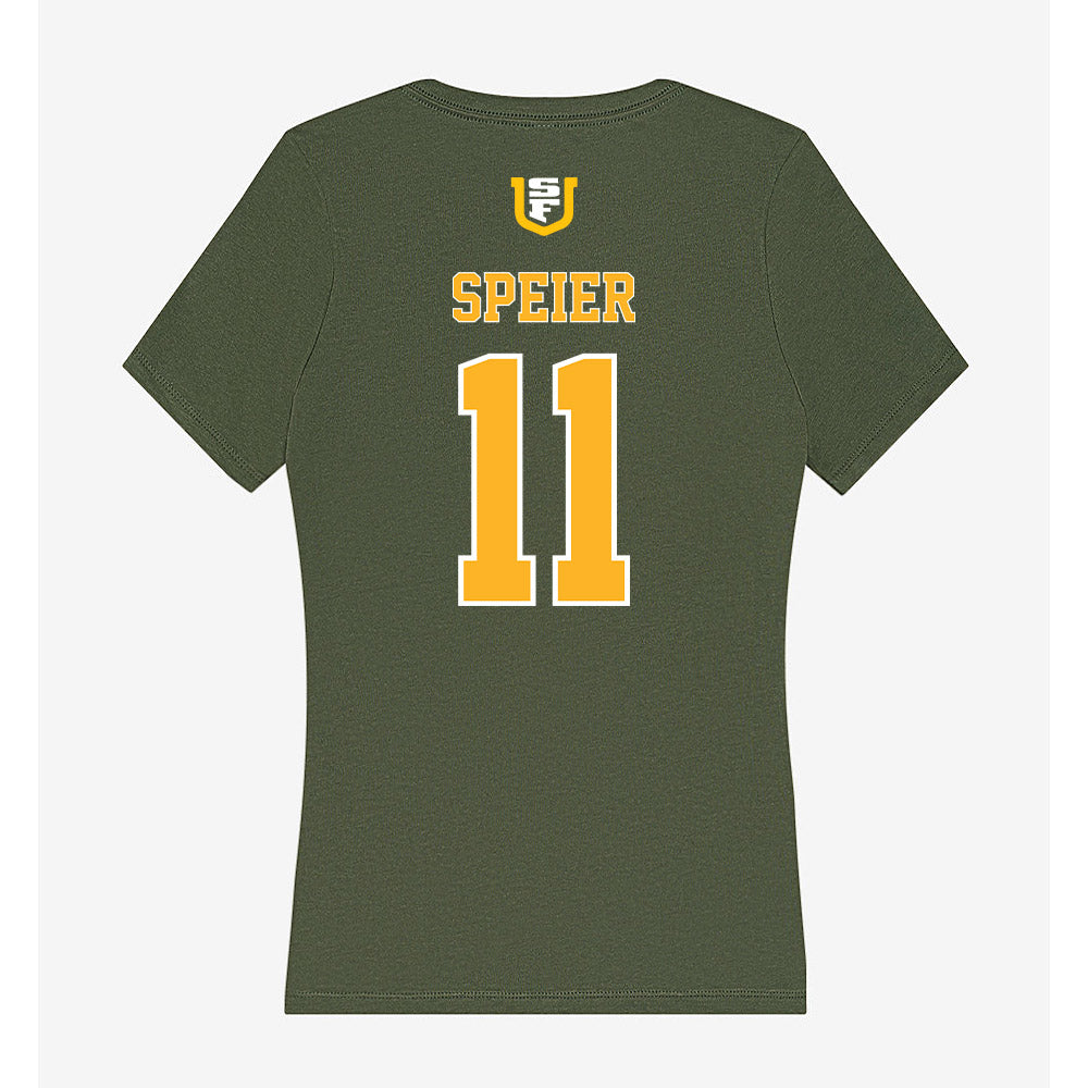 USFCA - NCAA Beach Volleyball : Lucy Speier - Women's V-Neck T-Shirt-1