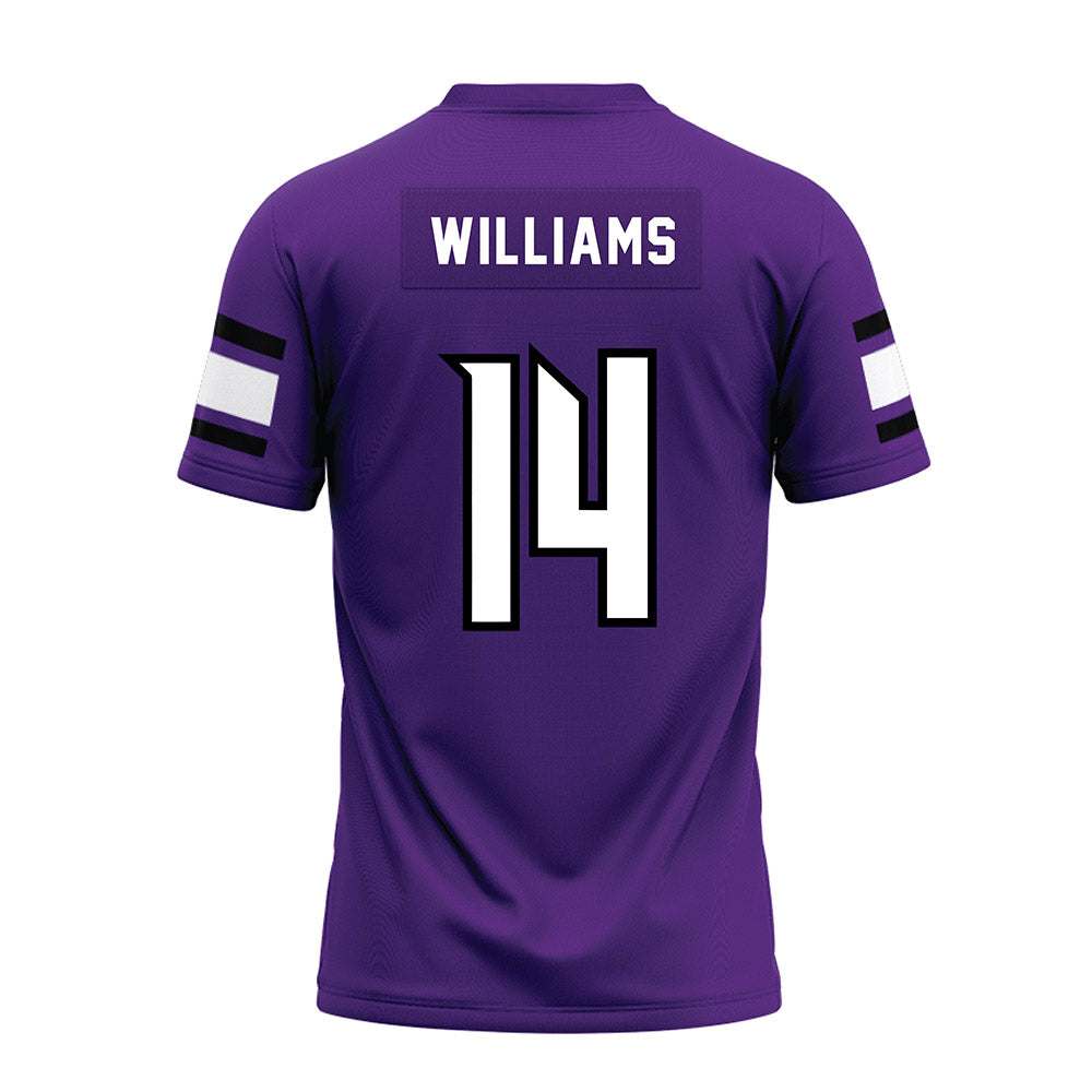 Stonehill - NCAA Football : Jahnez Williams - Purple Premium Football Jersey-1