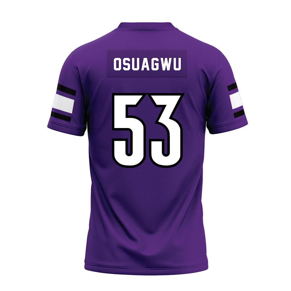 Stonehill - NCAA Football : Joshua Osuagwu - Purple Premium Football Jersey-1