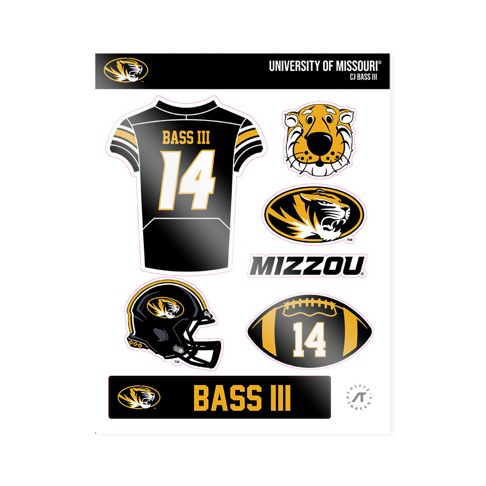 Missouri - NCAA Football : CJ Bass III - Sticker Sheet-0