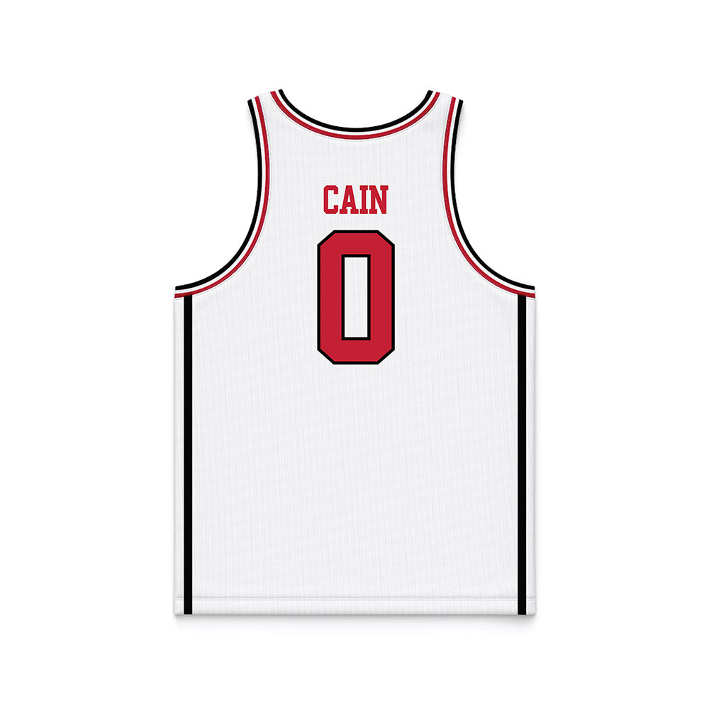 Georgia - NCAA Men's Basketball : Blue Cain - White Basketball Jersey-1