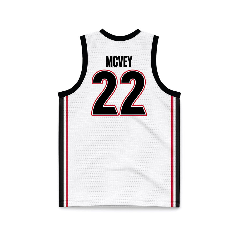 Georgia - NCAA Men's Basketball : Jackson McVey - White Basketball Jersey-1