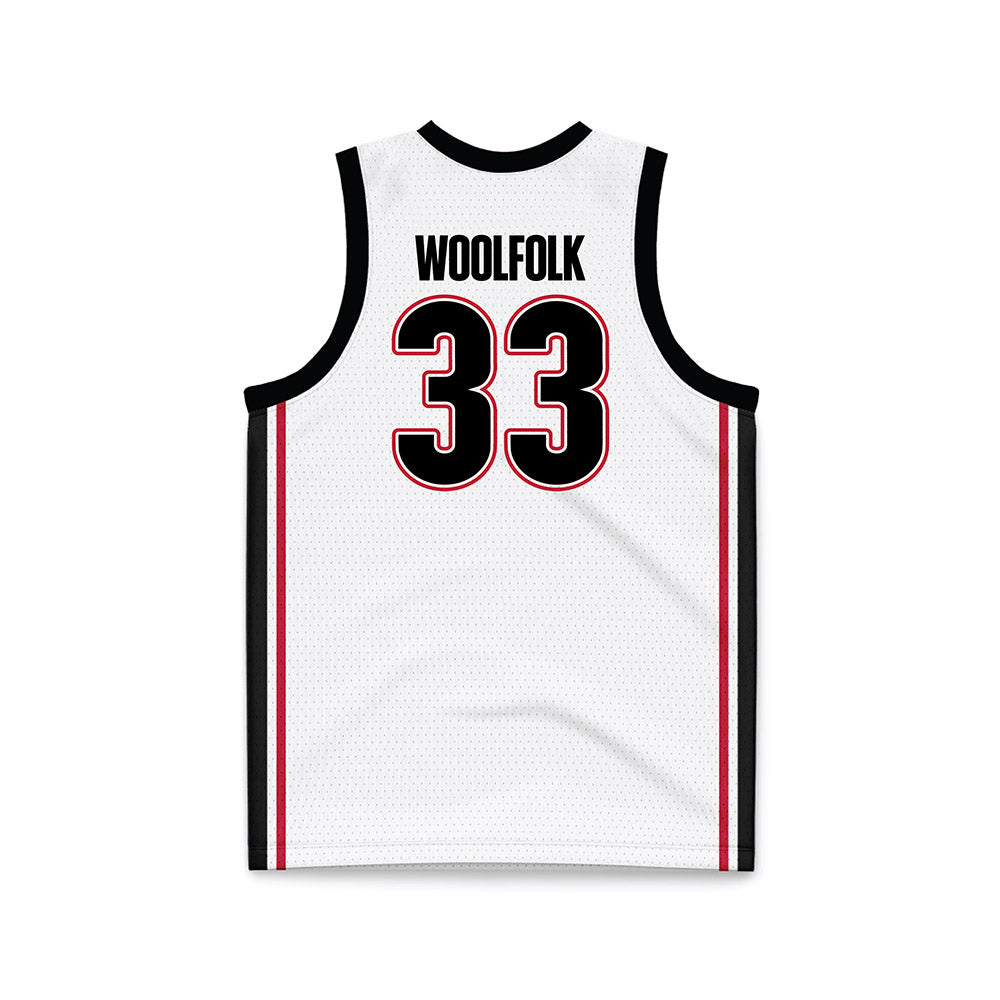 Georgia - NCAA Women's Basketball : Mia Woolfolk - White Basketball Jersey-1