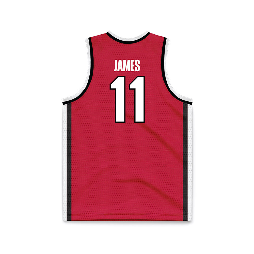 Georgia - NCAA Men's Basketball : dylan james - Red Basketball Jersey-1
