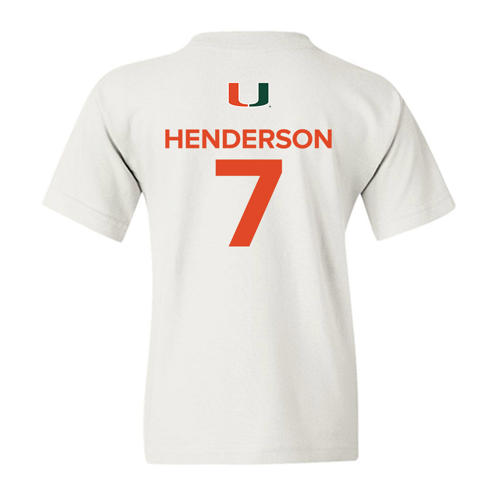 Miami - NCAA Men's Basketball : Shelton Henderson - Replica Shersey Youth T-Shirt-1