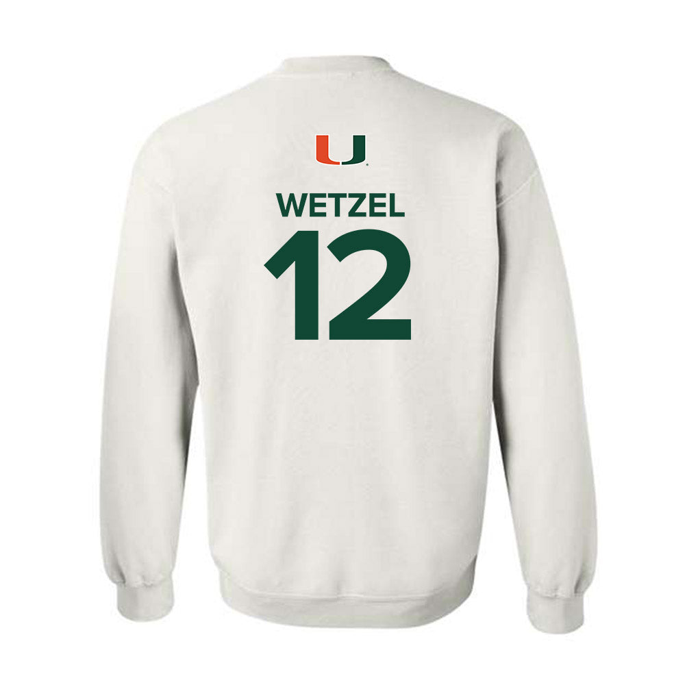 Miami - NCAA Women's Basketball : Natalie Wetzel - Replica Shersey Crewneck Sweatshirt-1