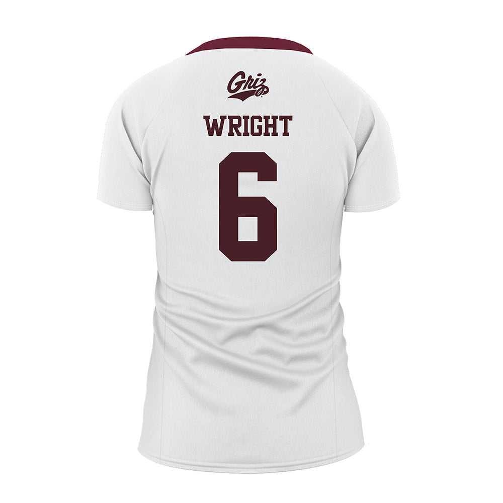 Montana - NCAA Women's Volleyball : Annika Wright - White Volleyball Jersey-1