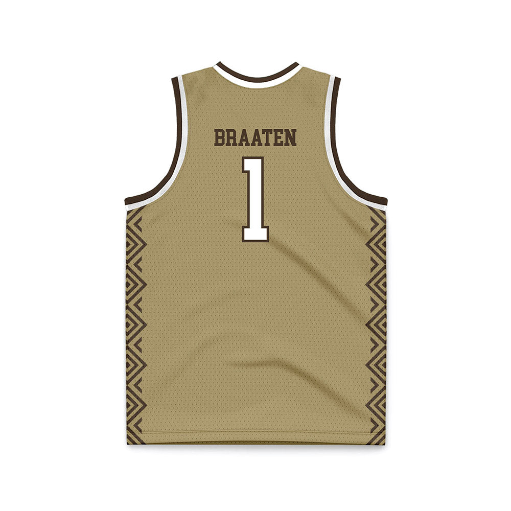 SMSU - NCAA Men's Basketball : Jakob Braaten - Brown Basketball Jersey-1