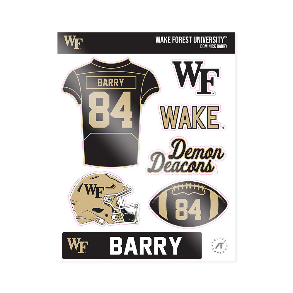 Wake Forest - NCAA Football : Dominick Barry - Sticker Sheet-0
