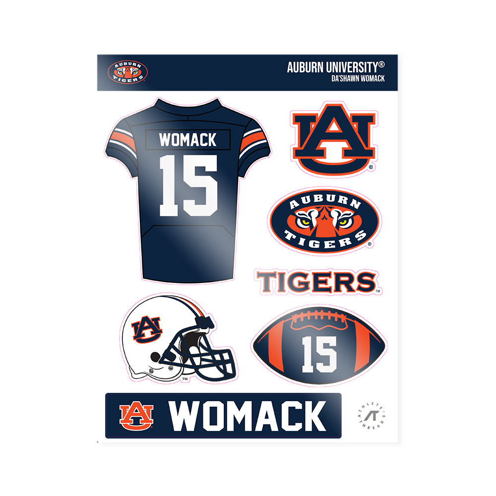 Auburn - NCAA Football : Da'Shawn Womack - Sticker Sheet-0