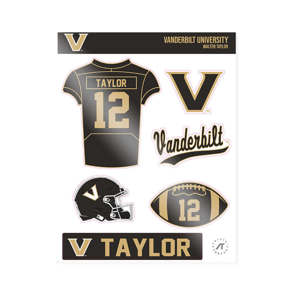 Vanderbilt - NCAA Football : Walter Taylor - Sticker Sheet-0
