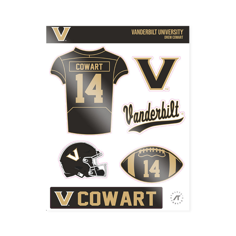 Vanderbilt - NCAA Football : Drew Cowart - Sticker Sheet-0