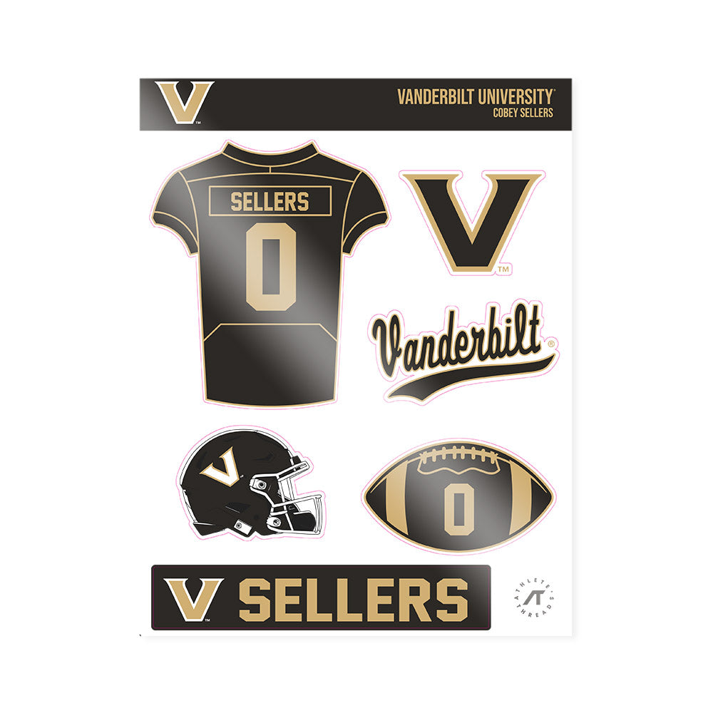 Vanderbilt - NCAA Football : Cobey Sellers - Sticker Sheet-0