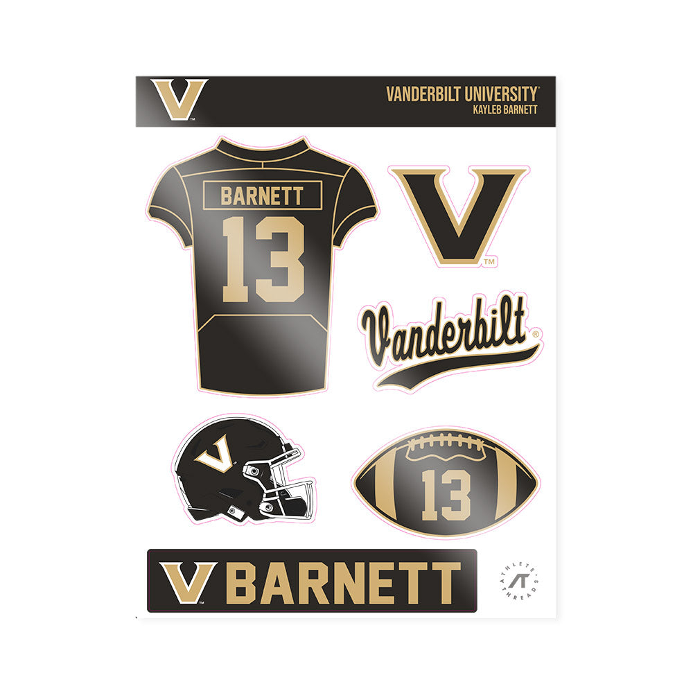 Vanderbilt - NCAA Football : Kayleb barnett - Sticker Sheet-0