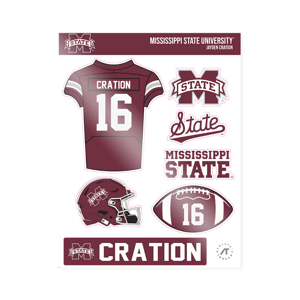 Mississippi State - NCAA Football : Jayden Cration - Sticker Sheet-0