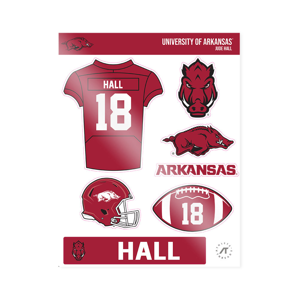 Arkansas - NCAA Football : Jude Hall - Sticker Sheet-0