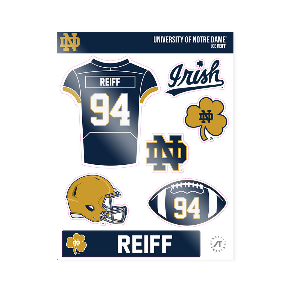 Notre Dame - NCAA Football : Joe Reiff - Sticker Sheet-0